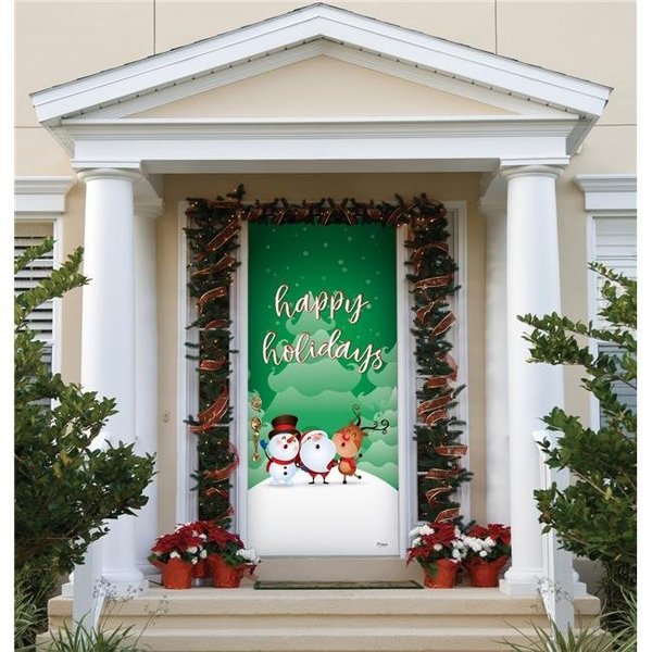 My Door Decor My Door Decor 285906XMAS-006 36 x 80 in. Christmas Characters Happy Holidays Christmas Front Door Mural Sign Banner Decor; Multi Color 285906XMAS-006